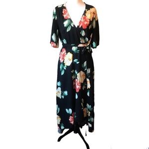 F21 floral wrap dress